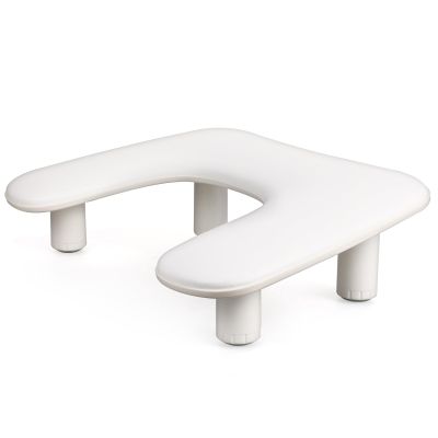 Generic U-Shaped Plastic and PU Nail Armrest, White
