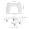 Generic U-Shaped Plastic and PU Nail Armrest, White view 2