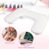 Generic U-Shaped Plastic and PU Nail Armrest, White view 3