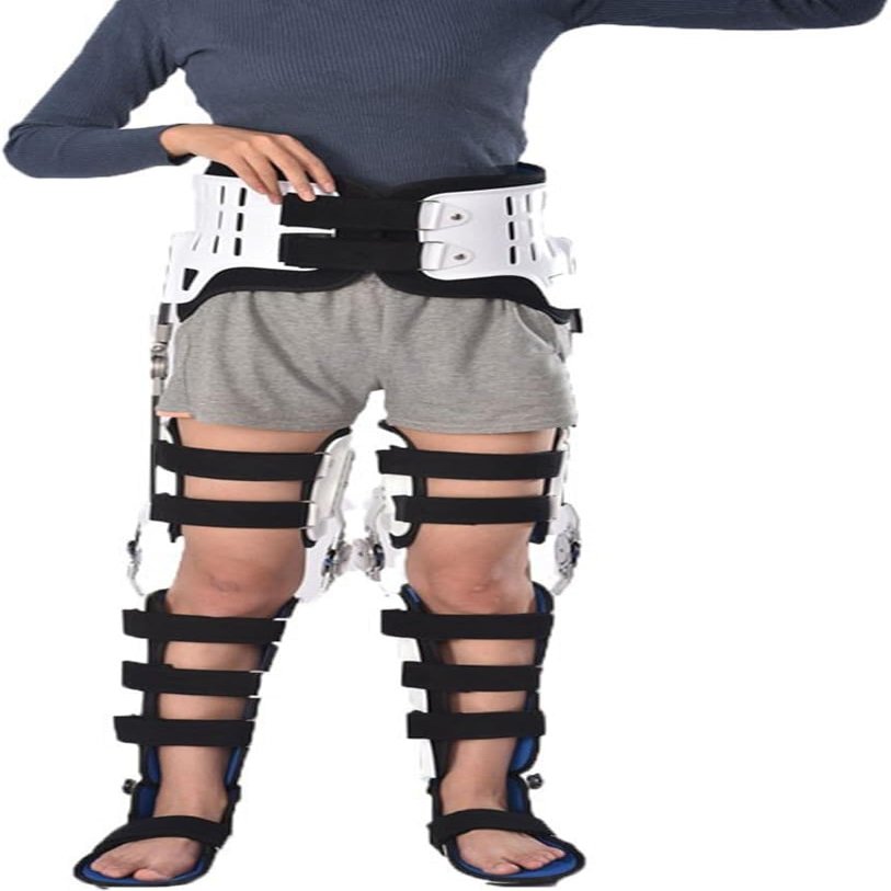 XRNWOHISB Knee Support Orthosis, Adjustable Full-Leg Stabilizing Knee Brace for Hip Fracture Rehabilitation