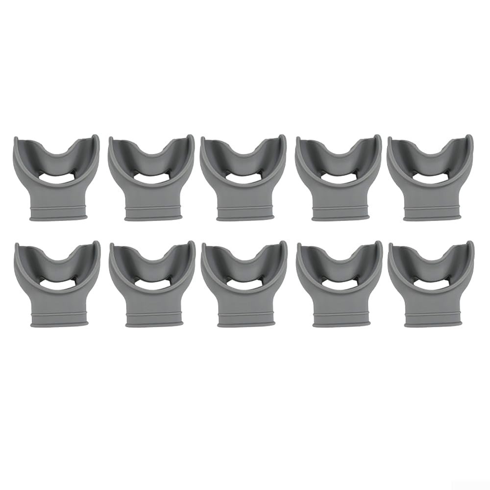 10-Piece Silicone Replacement Mouthpiece Set for Diving and Snorkeling, Flexible Fit, Secure Oral Grip (A)