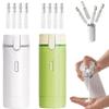 Cleanvo 4-in-1 Travel & Gym Dispenser, Leak-Resistant, 4 x 30 mL, White/Green view 1