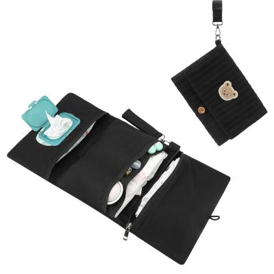 Generic Travel Diaper Bag with Bear Embroidery, Foldable Organizer