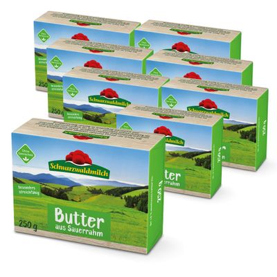 Schwarzwaldmilch Sour Cream Butter 250 g – Fresh Black Forest Butter, Creamy & Flavorful, Ideal for Baking & Spreading, 8-Pack