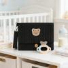 Foldable Travel Diaper Bag with Cute Bear Embroidery view 3