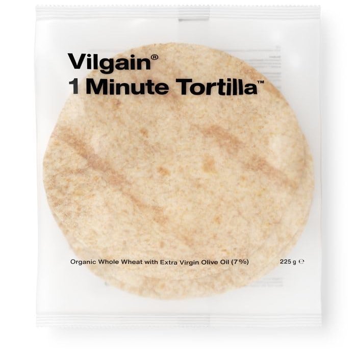Vilgain Organic 1-Minute Tortillas, 225 g, 3 x 75 g