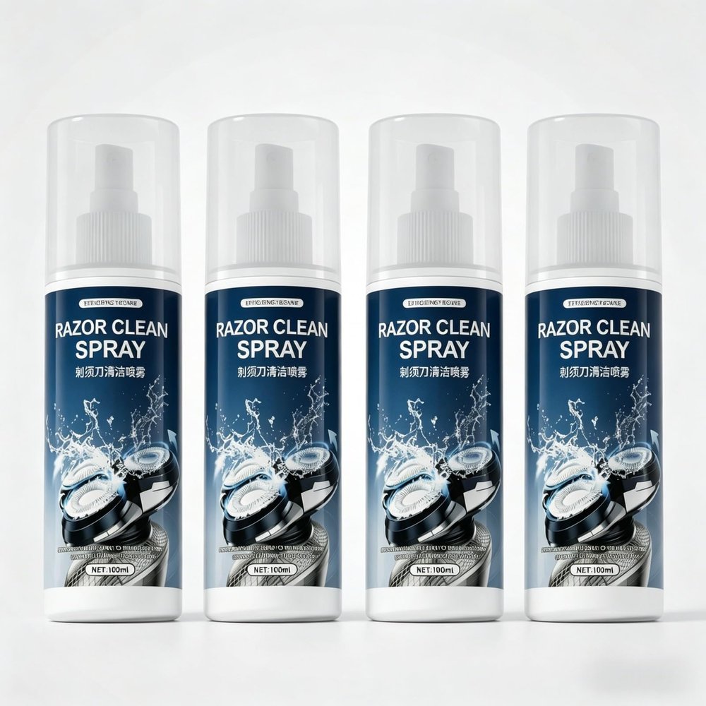 110 ml Shaver Cleaning Fluid, Cleaning Spray Compatible with Panasonic Xtra ES LS LM RC LT73 Series Electric Shavers, Cleans Your Shaver for Optimal Hygiene (4 pcs)