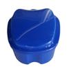 Warmhm Plastic Denture Containers, 2-Pack, Random Color, with Strainer and Hinge, Portable Storage Box, Blue view 1