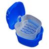 Warmhm Plastic Denture Containers, 2-Pack, Random Color, with Strainer and Hinge, Portable Storage Box, Blue view 3