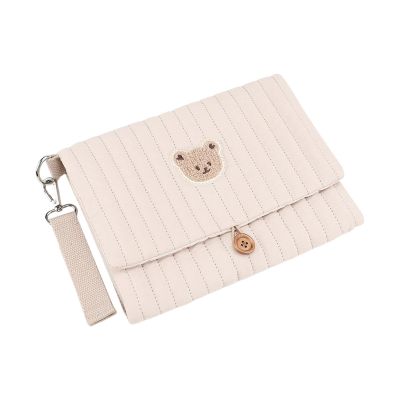 Bear Embroidery Folding Diaper Bag Organizer