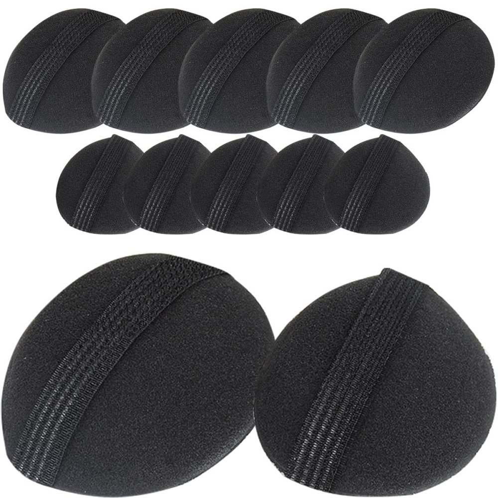 GRADENEVE 12 Black Sponge Hair Volume Pads for Women, Comfortable to Wear, for Concealing in Hair and Creating Naturally Voluminous Hairstyles