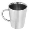 350 ml Double-Wall Stainless Steel Drinking Cup with Handle for Beer, Tea, Water, and Milk (Silver) view 4