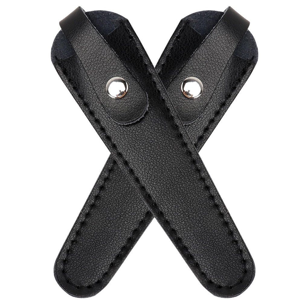 2-Piece Black Cowhide Leather Scissor Sheaths