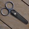 2-Piece Black Cowhide Leather Scissor Sheaths view 4