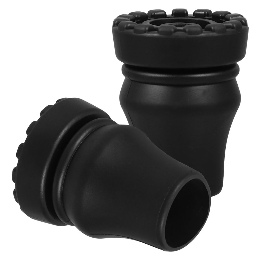KJHBV 2-Pack 22 mm Non-Slip Rubber Tips for Walking Sticks and Crutches, Black