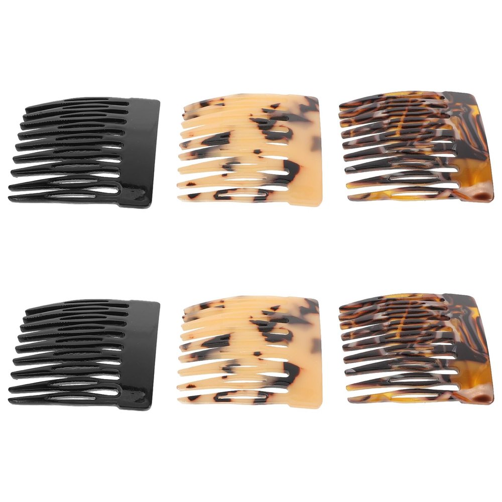 CATIEBYE 6-Pack Acetate Hair Combs in Classic French Style