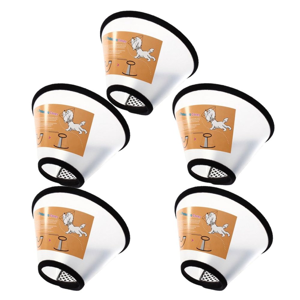 Abaodam 5-Piece Adjustable Pet Protective Collars for Cats and Dogs