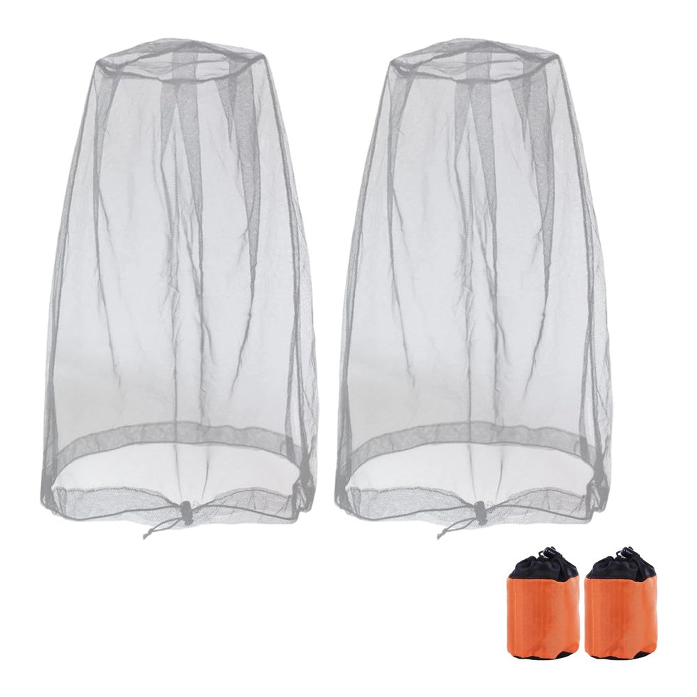 APGLSXY Mosquito Head Nets with Adjustable Drawstrings, 2-Pack