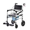 Foldable Portable Commode Chair with Hand Brakes and Padded Seat, Rolling Shower Transport Chair for Seniors and People with Disabilities view 1