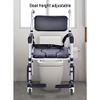 Foldable Portable Commode Chair with Hand Brakes and Padded Seat, Rolling Shower Transport Chair for Seniors and People with Disabilities view 4