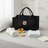 Introti Portable Baby Diaper Bag with Handles and Compartments, Black, One Size view 2