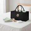 Introti Portable Baby Diaper Bag with Handles and Compartments, Black, One Size view 4