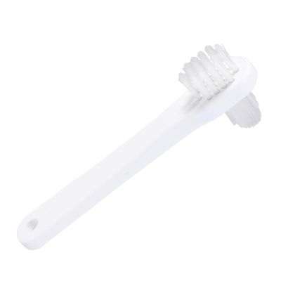 DOITOOL Double-Sided Denture Brush with Large and Small Brush Heads, 4-Pack, Blue