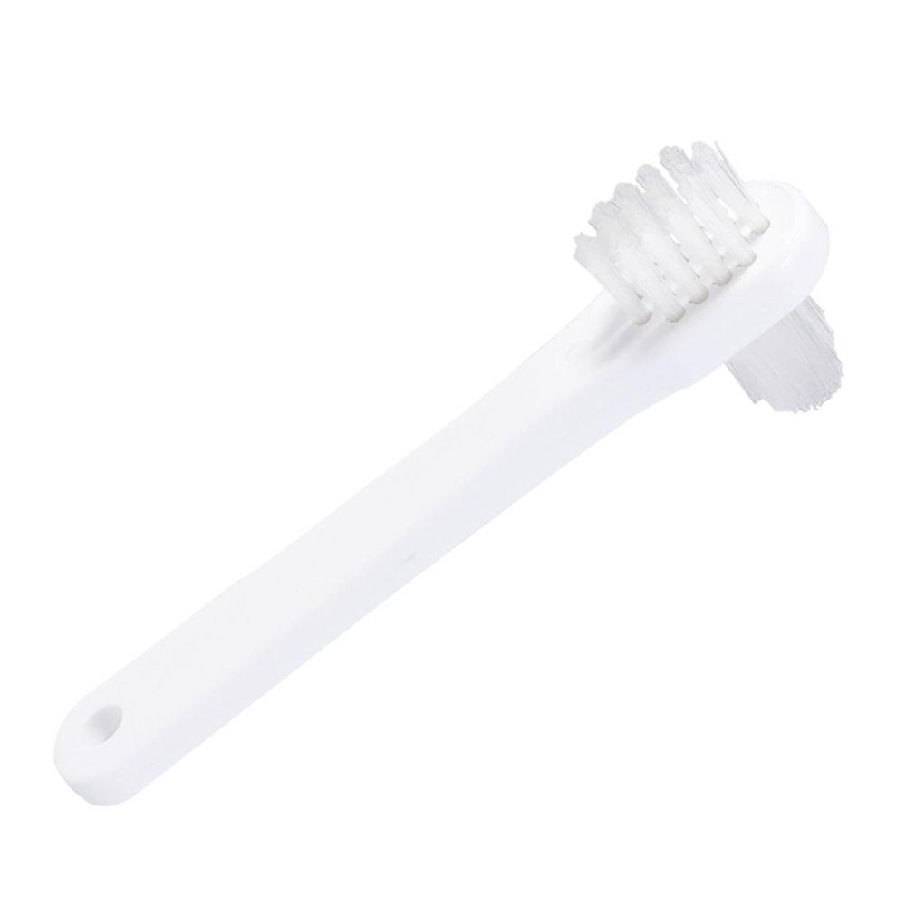 DOITOOL Double-Sided Denture Brush with Large and Small Brush Heads, 4-Pack, Blue