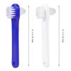 DOITOOL Double-Sided Denture Brush with Large and Small Brush Heads, 4-Pack, Blue view 2