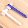 DOITOOL Double-Sided Denture Brush with Large and Small Brush Heads, 4-Pack, Blue view 4