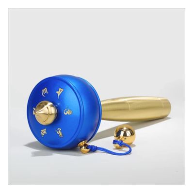 Tibetan Prayer Wheel, Handheld Buddhist Prayer Wheel for Blessing, Meditation, Relaxation and Yoga, 1 Piece (Blue)