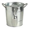 Generic Thickened Galvanized Iron Ice Bucket with Lid, Portable Round Bar, Home and Outdoor Picnic Use (Silver) view 1