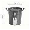 Generic Thickened Galvanized Iron Ice Bucket with Lid, Portable Round Bar, Home and Outdoor Picnic Use (Silver) view 2