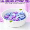 5-in-1 Laundry Pods with Fabric Softener Scent Beads, White Musk, for All Fabrics and Colors, Deep Cleaning, Long-Lasting Freshness (2 pcs) view 3