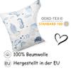 PinkZebra Kids’ Pillowcase, 25 x 25 cm, 100% Cotton, OEKO-TEX Standard 100, Zipper, Sea Animals view 2