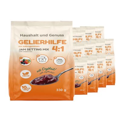 Haushalt und Genuss 4:1 Gelling Aid with Erythritol, Sugar-Free Alternative to Jam Sugar, 330 g (12-Pack)