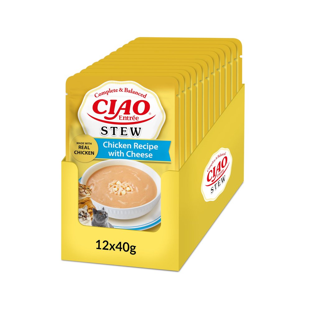 INABA Ciao Entre Stew Wet Cat Food, Complete & Balanced, 12 x 40 g