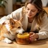 Dog Water Bowl, 1200 ml with Floating Food Dispenser view 2