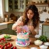 Mermaid Cake Decorations with Bubbles and Starfish view 2