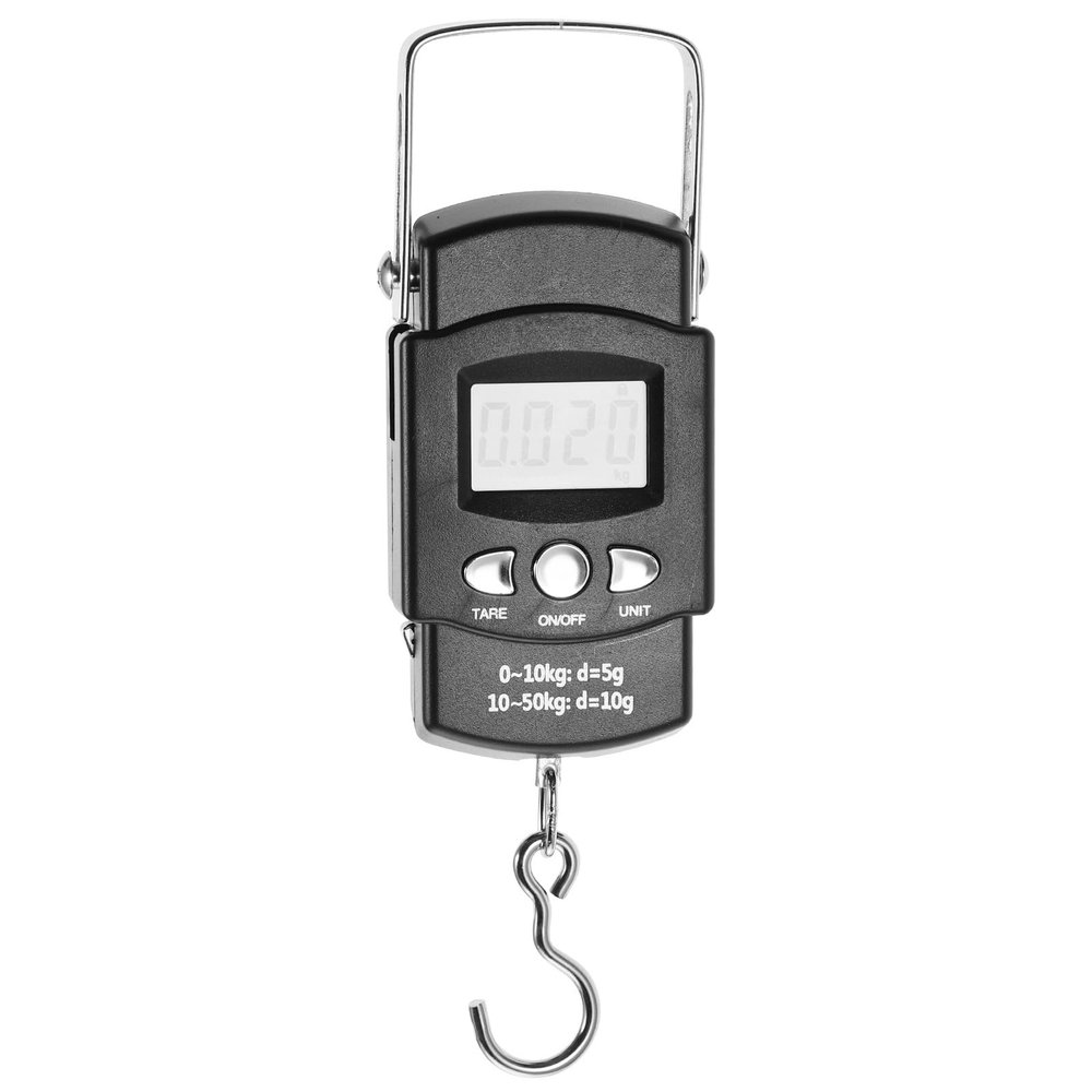 Alipis Electronic Fishing Scale, 50 kg Capacity, Tape Measure, Compact ABS and Stainless Steel Hanging Scale with Clear Display