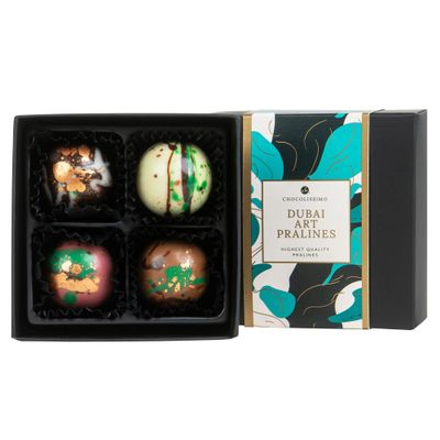 Chocolissimo Dubai Chocolates, 44 g, Handcrafted, Dark, Milk, White & Ruby Chocolate, Pistachio Kadayif, 4 pcs (Dubai Art Chocolates XS)