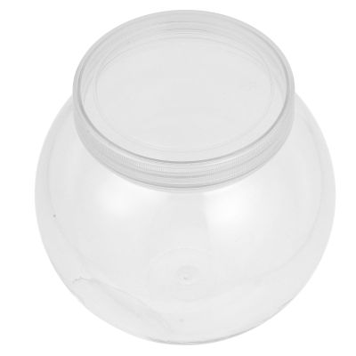 OHPHCALL Shatterproof Plastic Betta Aquarium, Small Round Fish Bowl, 2,200 mL