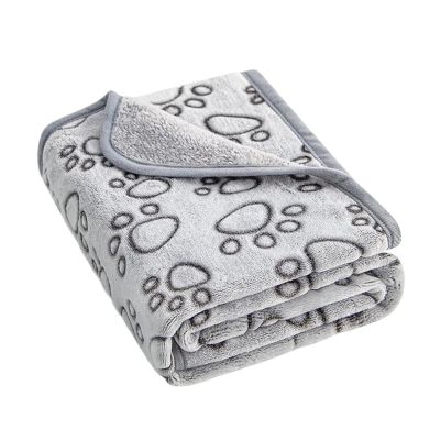 QIANCHAOJI Soft Gray Washable Pet Blanket, Cozy Indoor Mat for Cats, Puppies and Dogs of All Sizes (76 x 104 cm)
