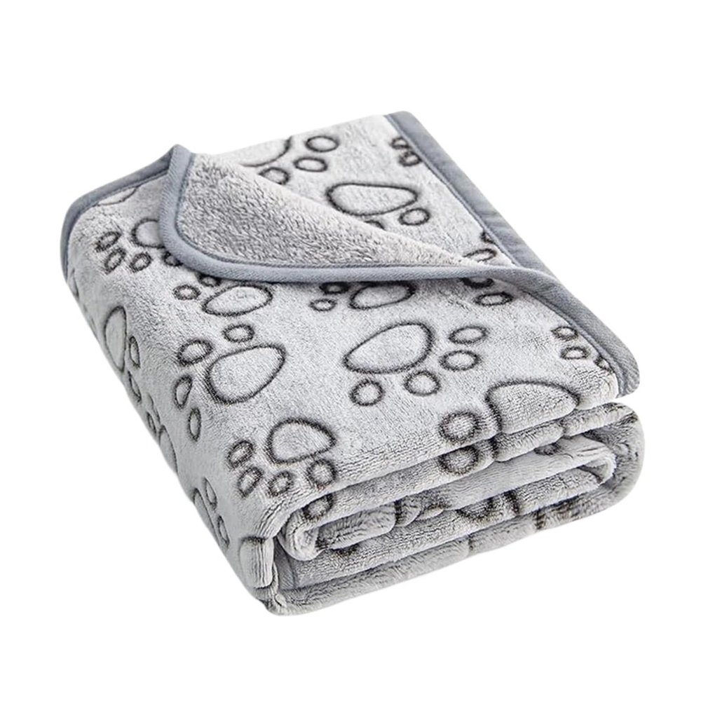 QIANCHAOJI Soft Gray Washable Pet Blanket, Cozy Indoor Mat for Cats, Puppies and Dogs of All Sizes (76 x 104 cm)