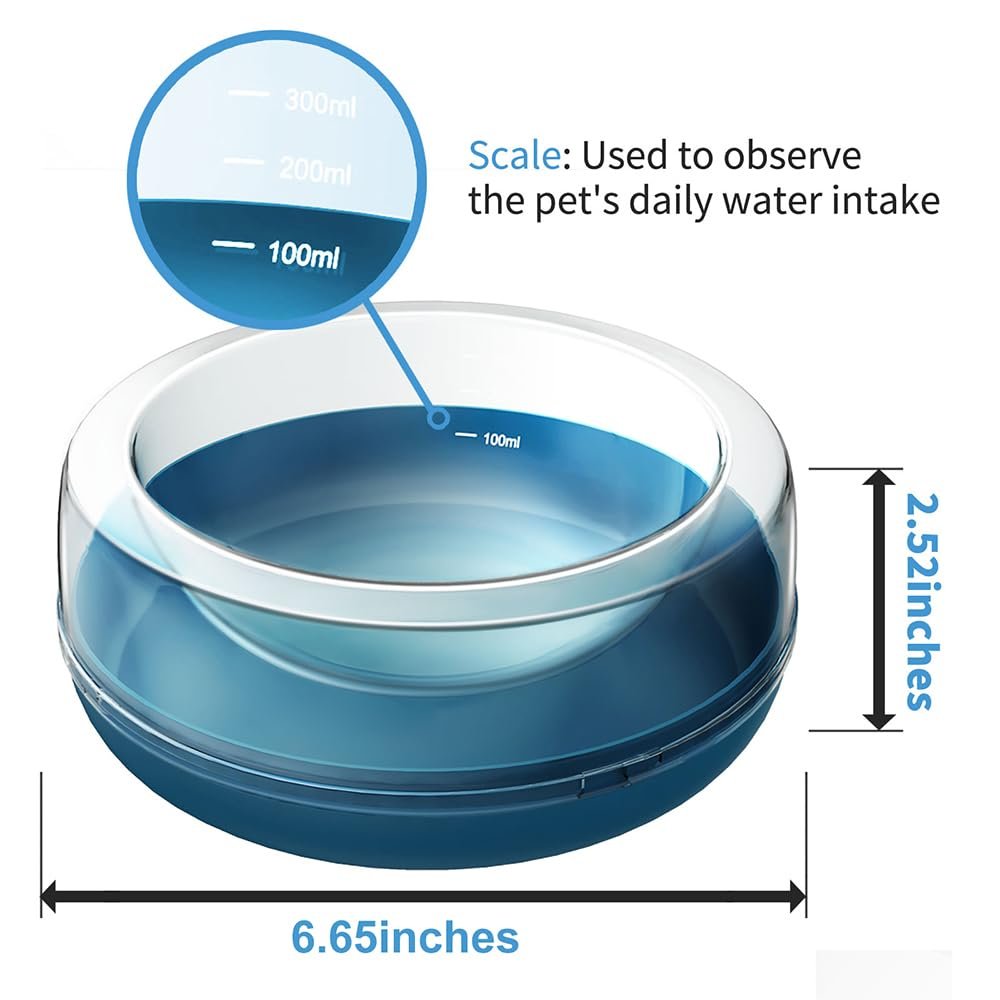 2-in-1 Cat and Dog Bowl, Wobble Interactive Pet Bowl, Blue