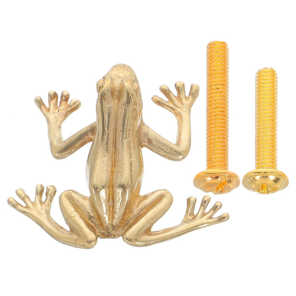 CHICAMPERA Brass Frog-Shaped Cabinet and Drawer Handle, Easy Installation, Decorative Furniture Hardware for Kids' Rooms