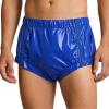 Mufeng Unisex PVC Wetlook Adult Incontinence Brief, Royal Blue, Size S view 1