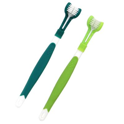 GALPADA 2-Piece Triple-Head Pet Toothbrush