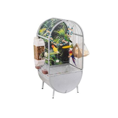 Hhmmei2024-23 Large Parrot Flight Cage with Stand, White Light Gray
