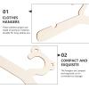 SHERCHPRY Children's Clothes Hangers, Brown, 2-Pack view 3